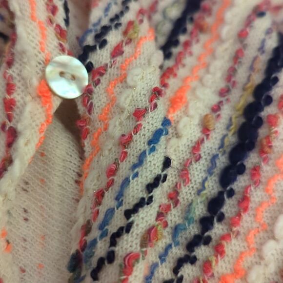 Anthropology Postmark colorful textured knit peek a boo sleeve sweater - Picture 3 of 10